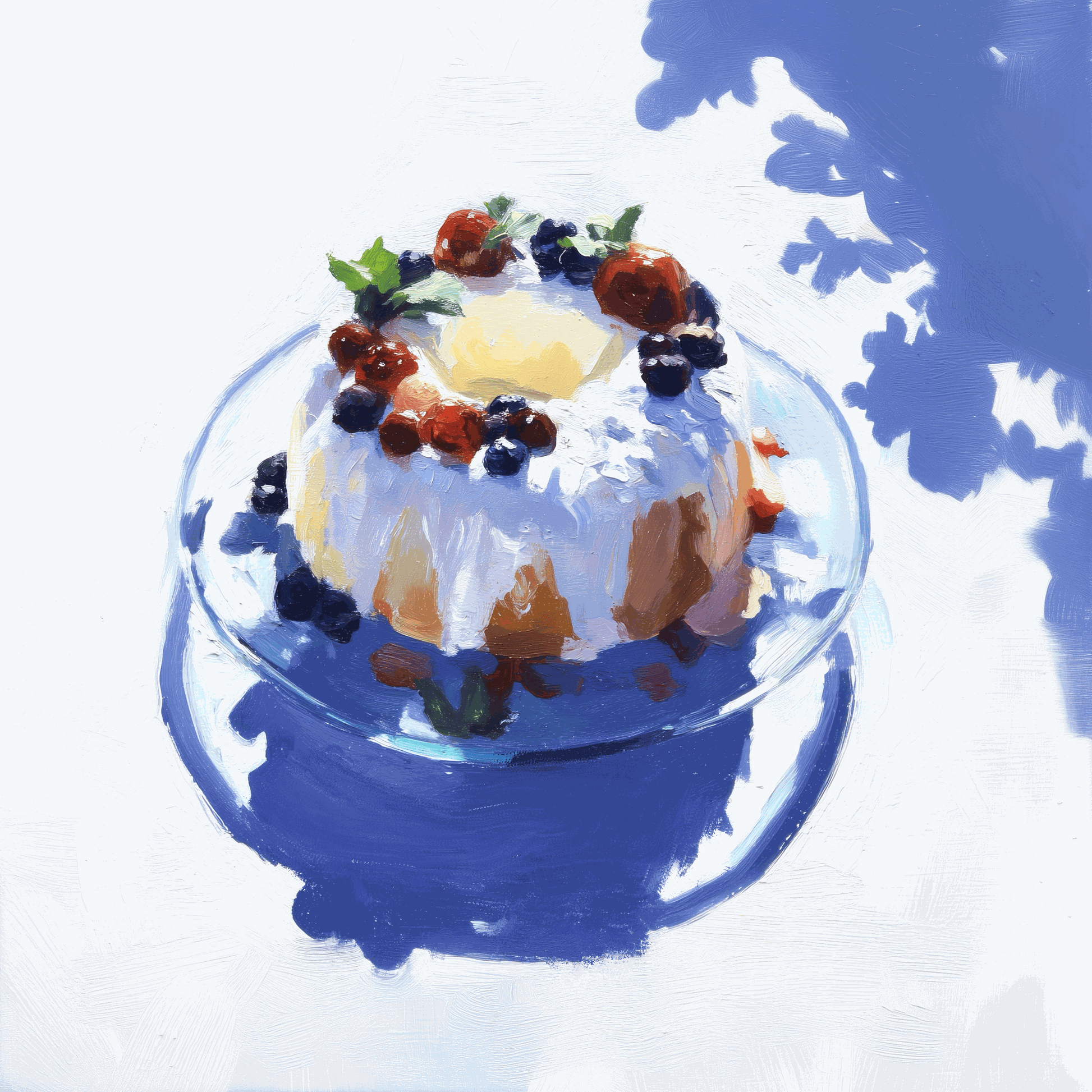 Bundt Cake Study Art Print dessert illustration for kitchen wall décor with vibrant colors and archival quality