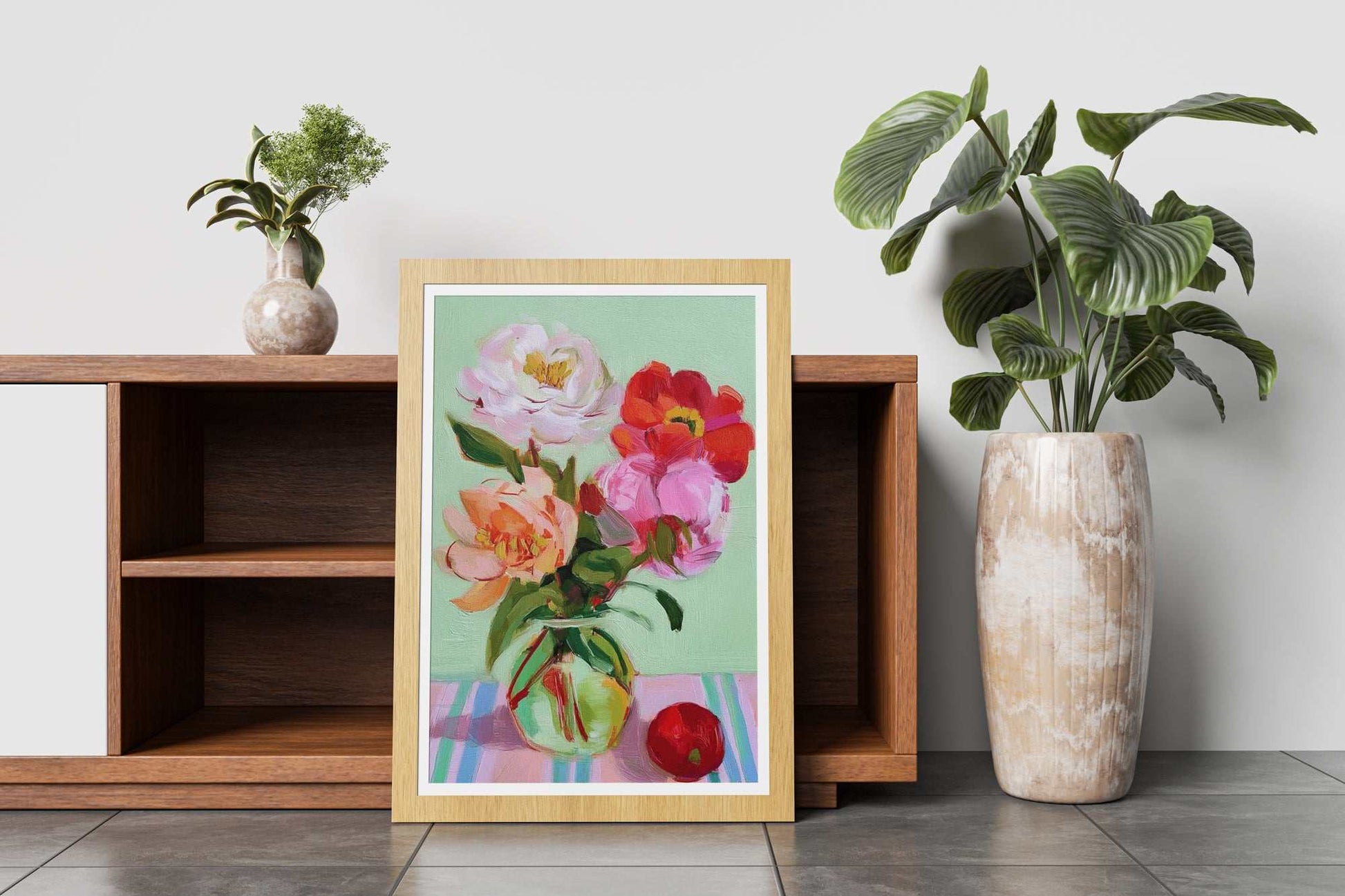 Gathered with Love botanical art print with warm, cozy design ready to hang