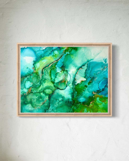 Blue Lagoon art print reproduction of original ink painting