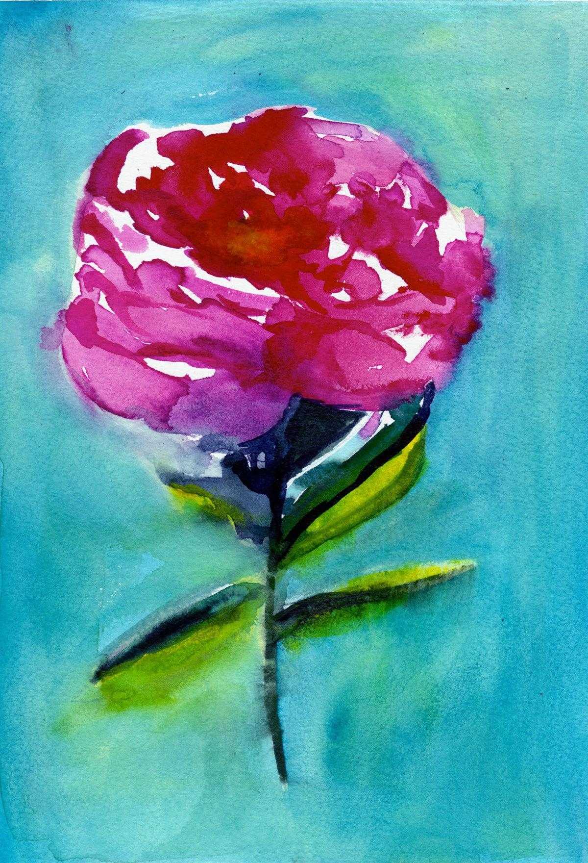 Elegant Peony Art Print with soft layers of petals on archival-quality paper or matte cotton canvas, perfect for floral wall art.