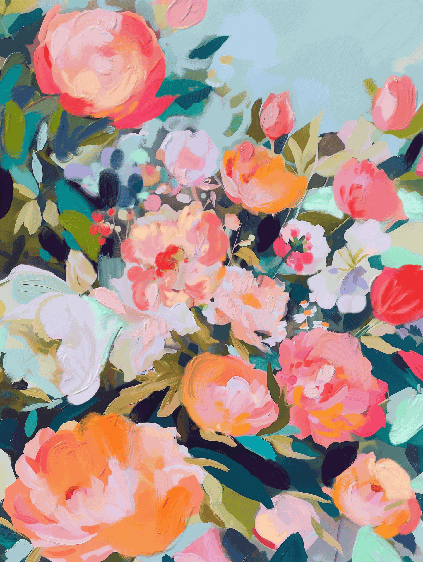 The Garden Wakes art print on Canon Pro Luster Paper showcasing serene morning garden blooms