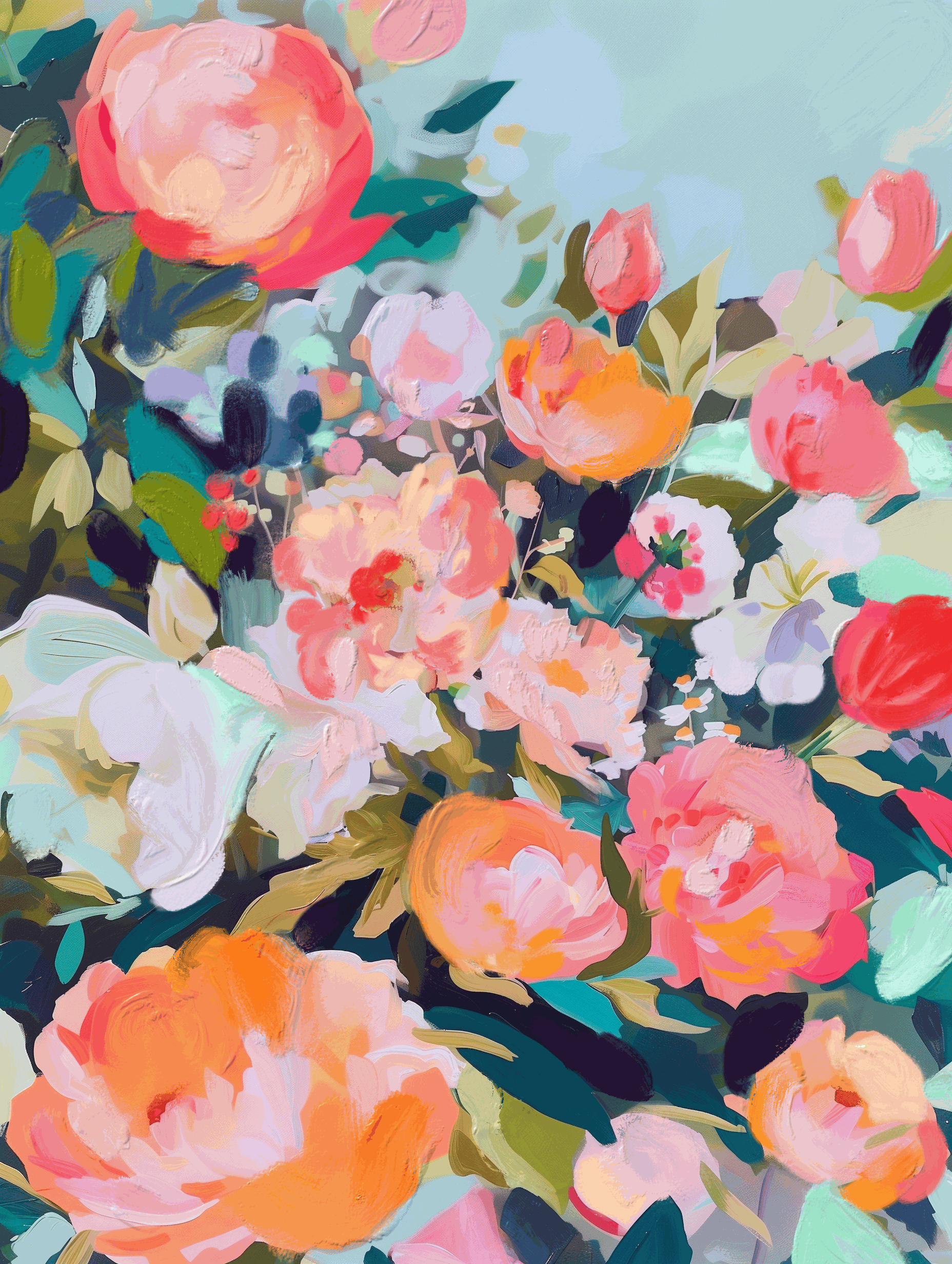 The Garden Wakes art print on Canon Pro Luster Paper showcasing serene morning garden blooms