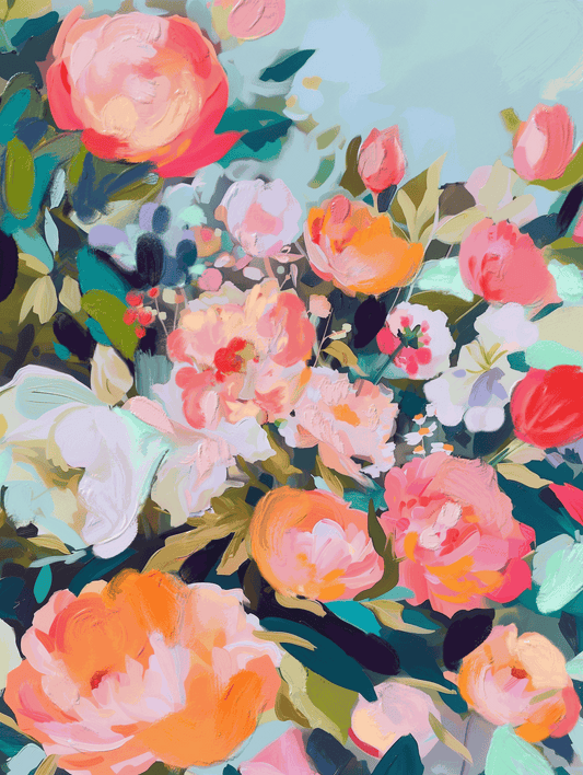 The Garden Wakes art print on Canon Pro Luster Paper showcasing serene morning garden blooms