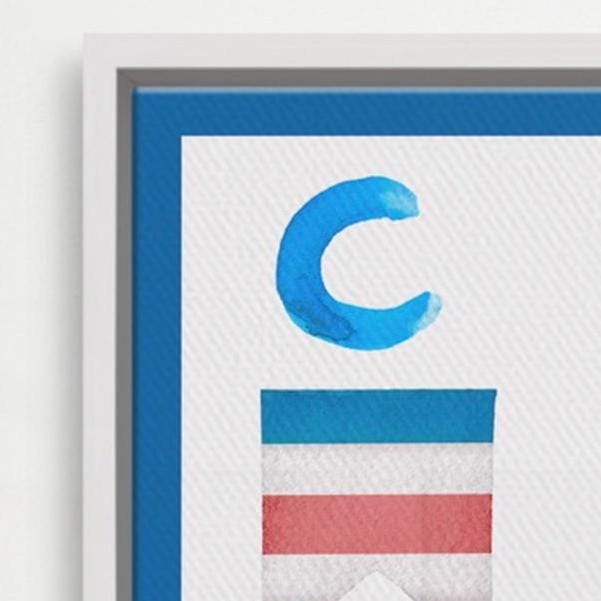 Personalized Nautical Flag Kid's Name Framed Canvas Print