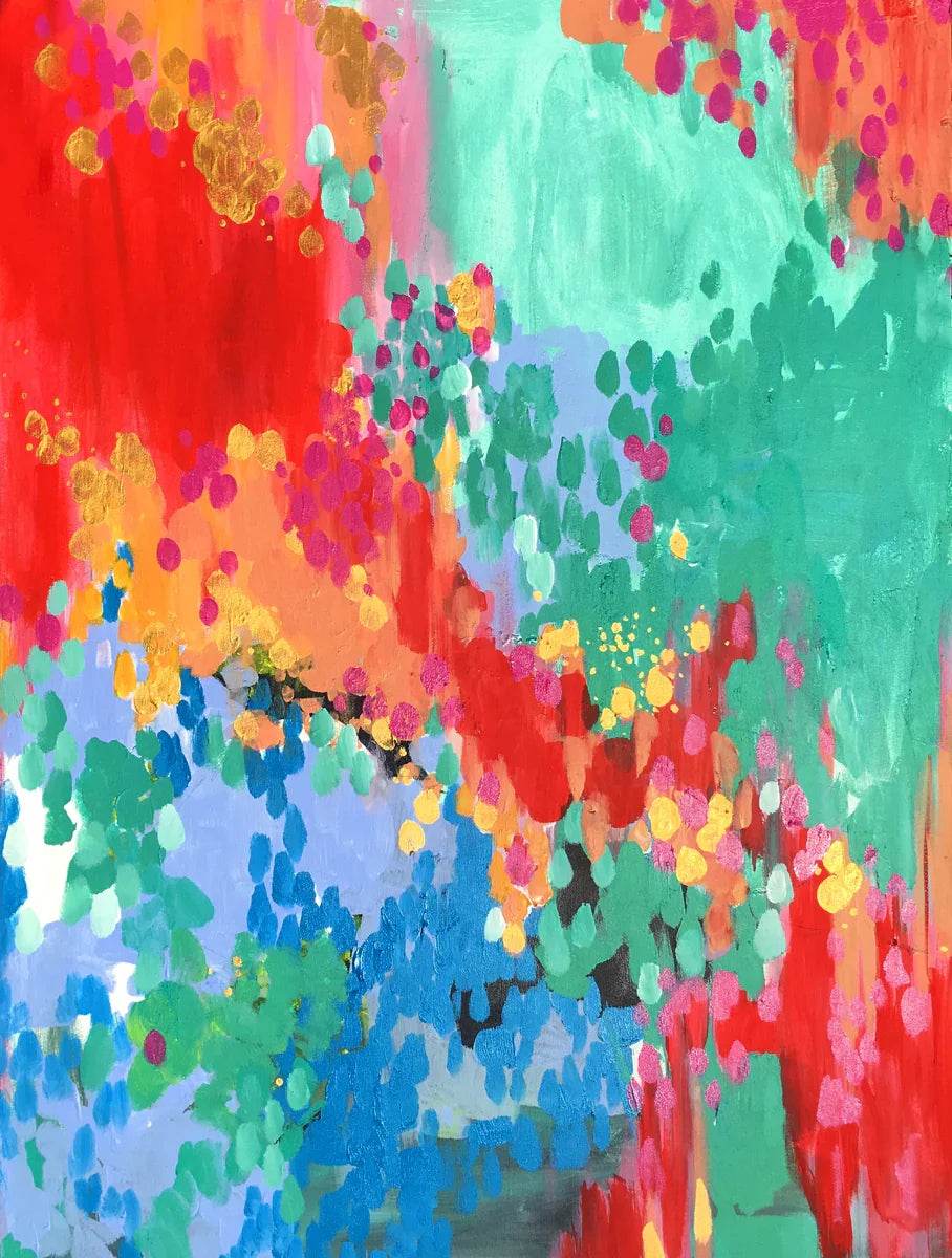 Bright and colorful Just Like Candy archival art print with playful candy-inspired design