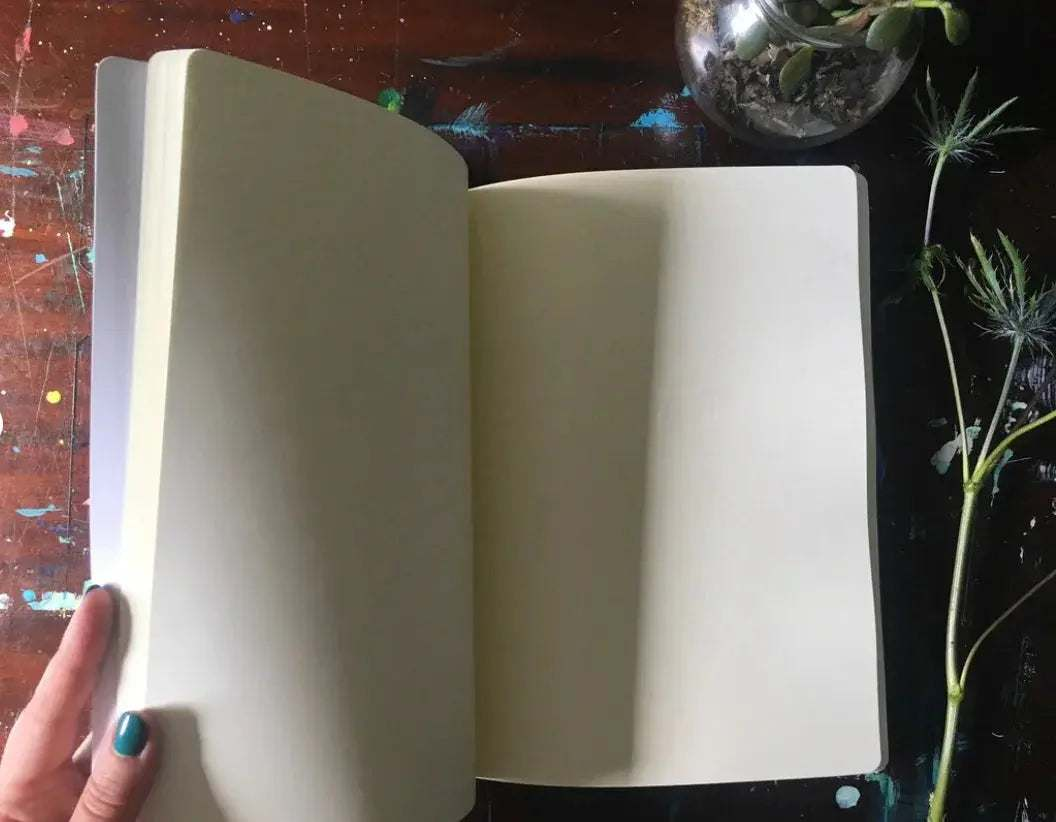 Flower Moon Journal – Hand-Bound Hardcover Art Journal Mai Autumn