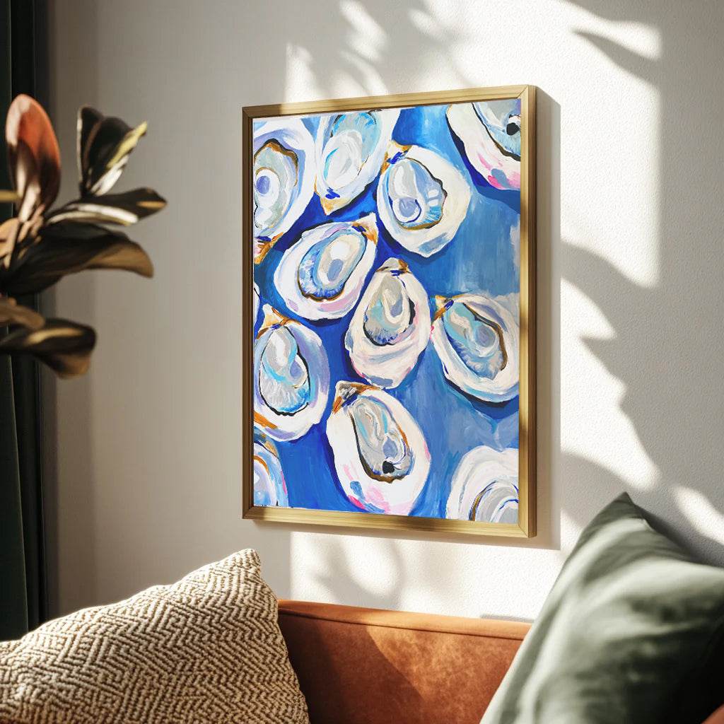 Oyster Shells Art Print – Coastal & Serene Wall Decor Mai Autumn