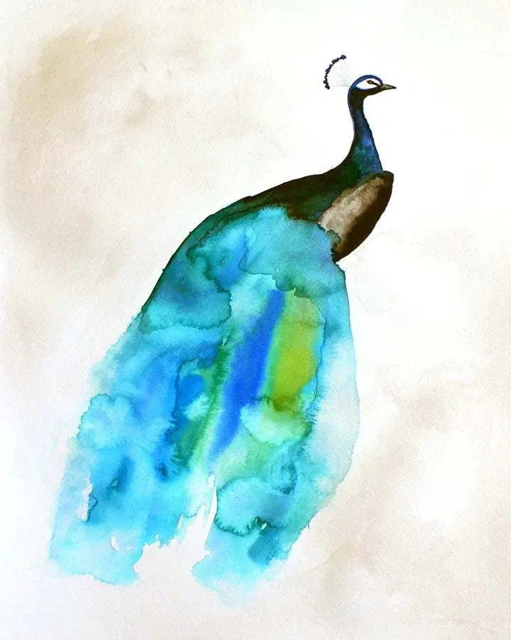 Peacock II Art Print on archival Canon Pro Luster Paper and matte cotton canvas options