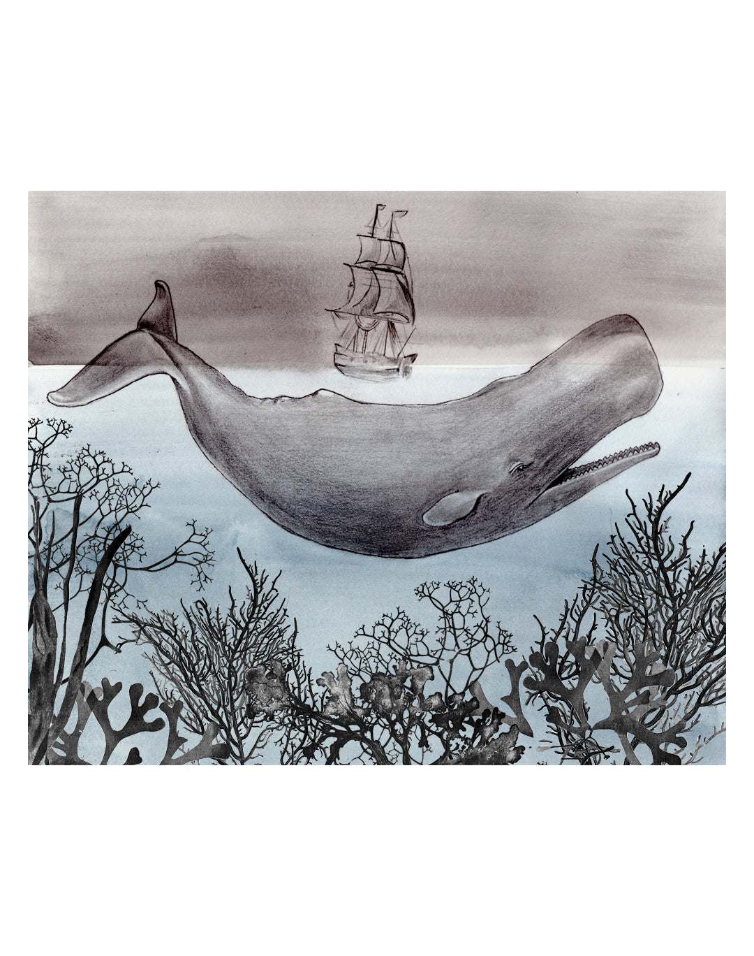 The Sea Art Print showcasing calm ocean waves with archival-quality inks for coastal wall decor